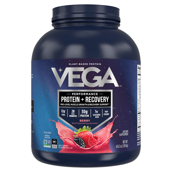 Vega Plant-Based Protein, Performance Protein   Recovery,  Berry, 4 lb 3 oz (1.89 kg)