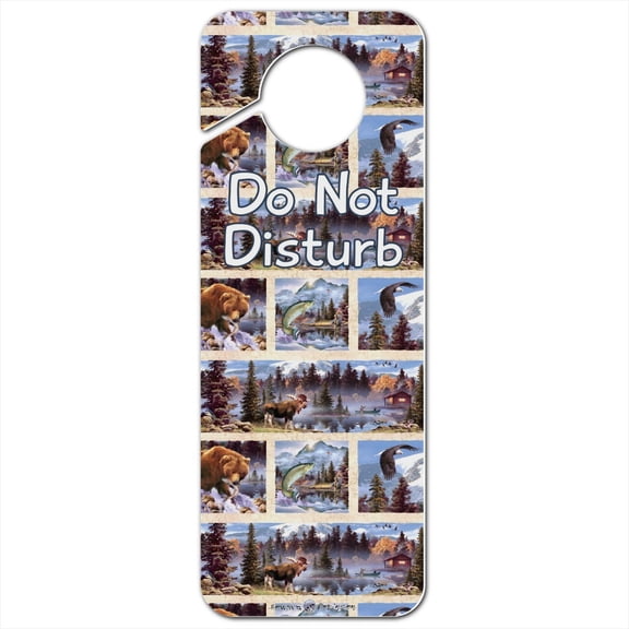 Rocky Mountain Outdoors Panels Pattern Plastic Door Knob Hanger Sign