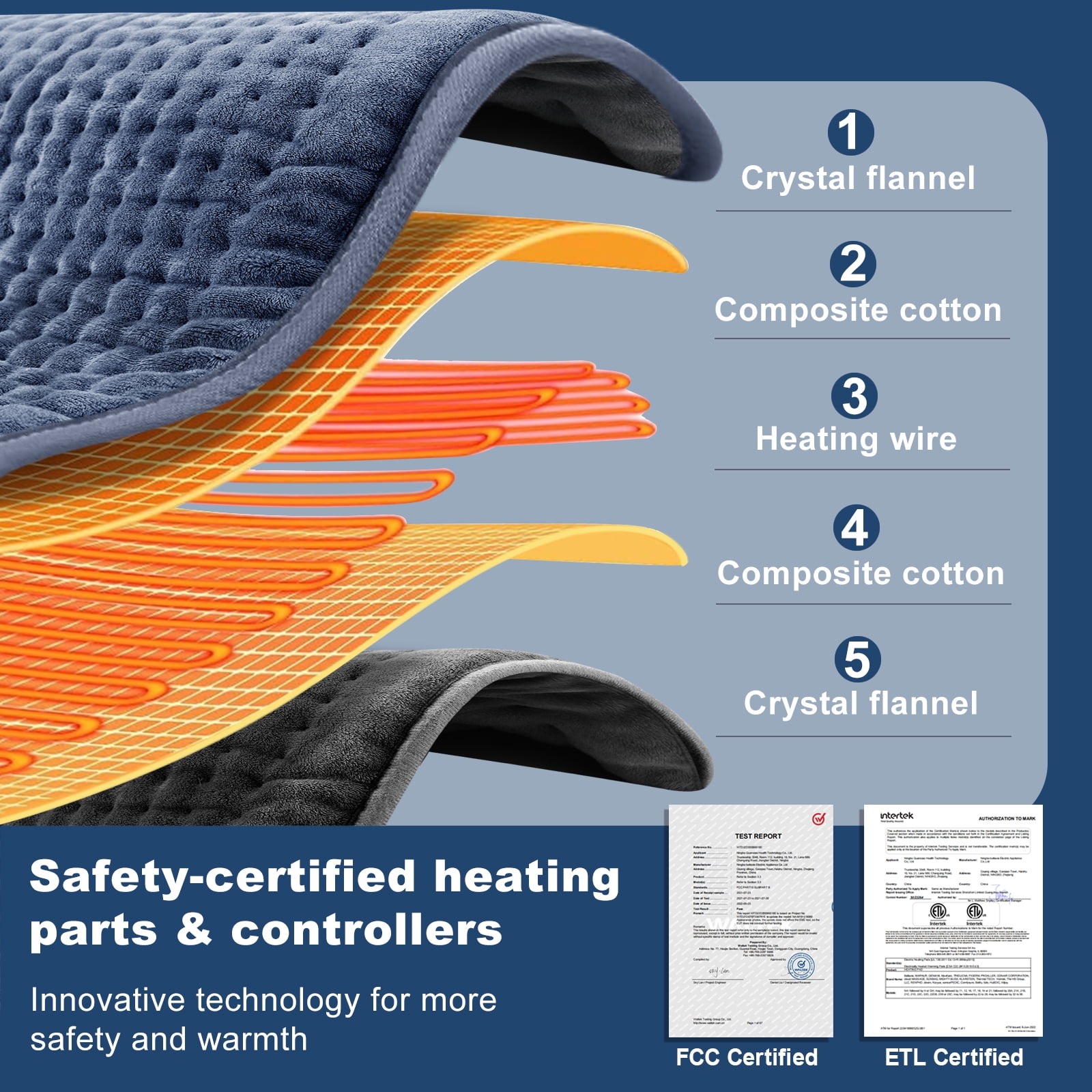 TCVOR Flannel Heating Pad for Deep Heat and Full Body Comfort, King Size 17"x33" Electric Heating Pad with 6 Heat Settings, 6 Timer Auto Shut Off, Machine Washable
