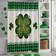 thumbnail image 4 of Shower Curtain, St. Patrick's Day Celtic Knot Lucky Clovers Waterproof Shower Curtain Set with Hooks for Bathroom Showers,Stalls and Bathtubs,54x78In Green Black Buffalo Plaid, 4 of 9