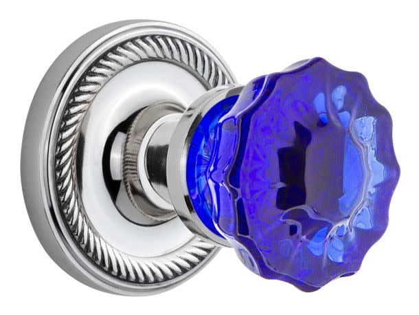 Nostalgic Warehouse Cobalt Crystal Door Knob With Rope Rosette Walmart Com Walmart Com