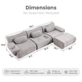 thumbnail image 2 of 118" Modular Cloud Sectional Sofa with Ottoman, Curved Modern Couch with Deep Seat, Compression Fabric Sectional Sofa for Living Room, Light Gray, 2 of 8