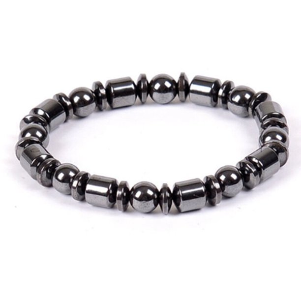 Pulseras de pérdida de peso para el cuidado de la salud, terapia magnética elástica con cuentas de energía de hematita clásica, cuidado de la salud adelgazante para hombres y mujeres Tan Jianjun unisex