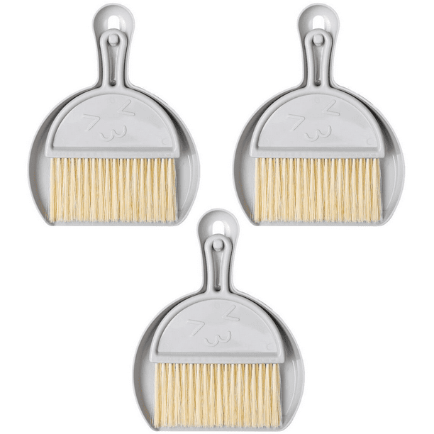 Juego de recogedor y cepillo pequeño Juego de mini recogedor y cepillo Juego de escoba y recogedor pequeños de tres piezas Recogedor de escoba con cerdas suaves para limpieza