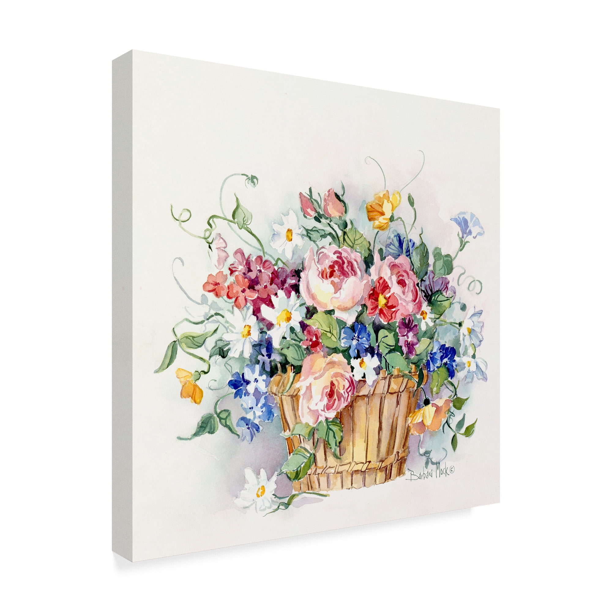 Trademark Fine Art 'Rose Basket' Canvas Art by Barbara Mock