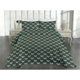 thumbnail image 2 of Ambesonne Wild Life Quilted Coverlet 2 Pcs, Geometric Fox Silhouettes, Twin Size, Teal Burnt Sienna, 2 of 4