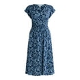 thumbnail image 2 of Time and Tru Women's and Women's Plus Smocked Waist Midi Dress with Short Sleeves, Sizes XS-4X, 2 of 4