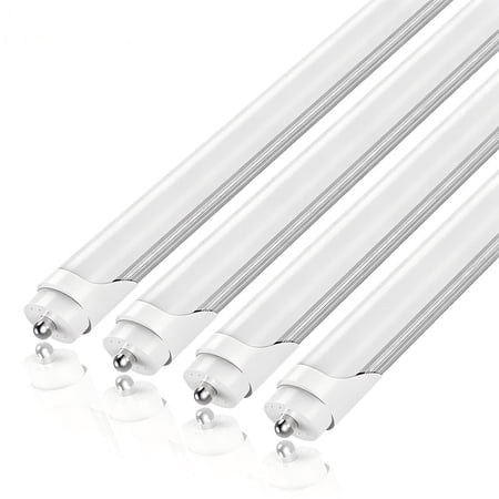 JESLED Single Pin T8 LED Tube Light 8ft Fa8 LED Bulbs, 45W 5000K Daylight, 4-Pack