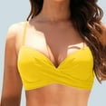 thumbnail image 5 of TOWED22 Swimsuit Top Women Twist Bikini Top Strapless Swimsuit Top Only(Yellow,L), 5 of 7