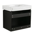thumbnail image 4 of 24" Bathroom Vanity With Ceramic Basin, Wall Mounted Floating Storage Cabinet, Double Door, Black, American Bath Design 24 Inch Cabinet For Bathroom, Doors,, 4 of 7