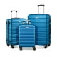 thumbnail image 1 of Juego de 3 piezas Luggage Suitour Hard Shell con ruedas giratorias, color azul, 1 of 8