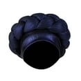 thumbnail image 1 of Turbante africano, gorro, hijab, pañuelo para la cabeza, cubierta para el cabello con pedrería. Azul oscuro, 1 of 9