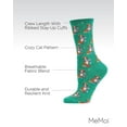 thumbnail image 3 of MeMoi Women's Cozy Cat Holiday Crew Socks - Womens - Female, 9-11, Green, 3 of 7