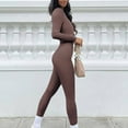 thumbnail image 3 of Women Yoga Jumpsuits Workout Ribbed Long Sleeve Sport Jumpsuits, 3 of 7
