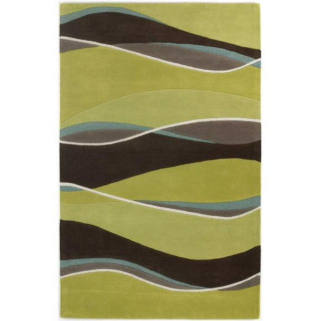 HomeRoots 353108 5 x 8 Pi Laine Lime & Moka Zone Tapis