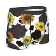 thumbnail image 3 of Kll Black Cow Print With Sunflowers Country Men'S Cotton Boxer Briefs Underwear-X-Large, 3 of 9