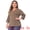 Brown, variant on DARING DIVA Women's Plus Tops Casual Floral V Neck Spring Raglan Top 1X Purple