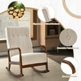 thumbnail image 2 of Amijoy Nursery Rocking Chair w/ Ottoman, Upholstered Rocker Chair w/ Footrest, Stable Rubber Frame & Tufted Backrest, Modern Rocking Chairs, 2 of 7