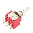 thumbnail image 2 of Lot de 10 interrupteurs à bascule momentanés DPDT 6 broches 6 mm 2 A + 250 V CA 5 A + 125 V CA, 2 of 4