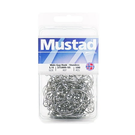 UPC: 0023534088955 | Mustad Wide Gap Croaker Hook – 2/0 (Stainless Steel)