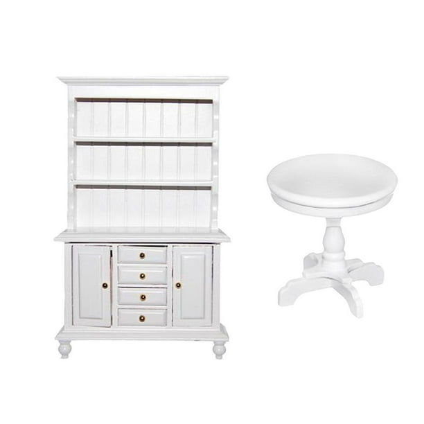 1/12 Muebles de forma forma forma de Estantería Blanca para Accesorios de Habitaciones de