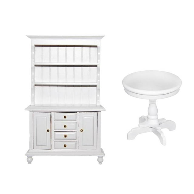 1/12 Muebles de forma forma forma de Estantería Blanca para Accesorios de Habitaciones de