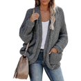thumbnail image 2 of Knit sweater Casual sweater jacket with twisted knit sleeves, 2 of 4