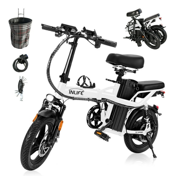 Inlife 14" Folding Electric Bike 15AH Battery Ebike 900W Electric Folding Bicycle 35 Miles Range