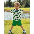 thumbnail image 4 of BemeyourBBs Toddler Baby Boys Golf Outfit Cute Infant Boy Summer Clothes Lapel Short Sleeve Button Down Golf Court Print Shirt and Solid Color Pockets Shorts Set, 4 of 9