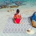 thumbnail image 4 of Playa Rug Reversible Indoor/Outdoor 100% Recycled Plastic Floor Mat/Rug - Weather, Water, Stain, Fade and UV Resistant - Miami- Gray & White (6'x9'), 4 of 8