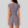 thumbnail image 4 of NMMUED Rompers for Women Workout Seamless Romper Yoga One Piece Tank Tops Jumpsuits Short Sleeve Tummy Control Rompers Light Violet XXL, 4 of 8