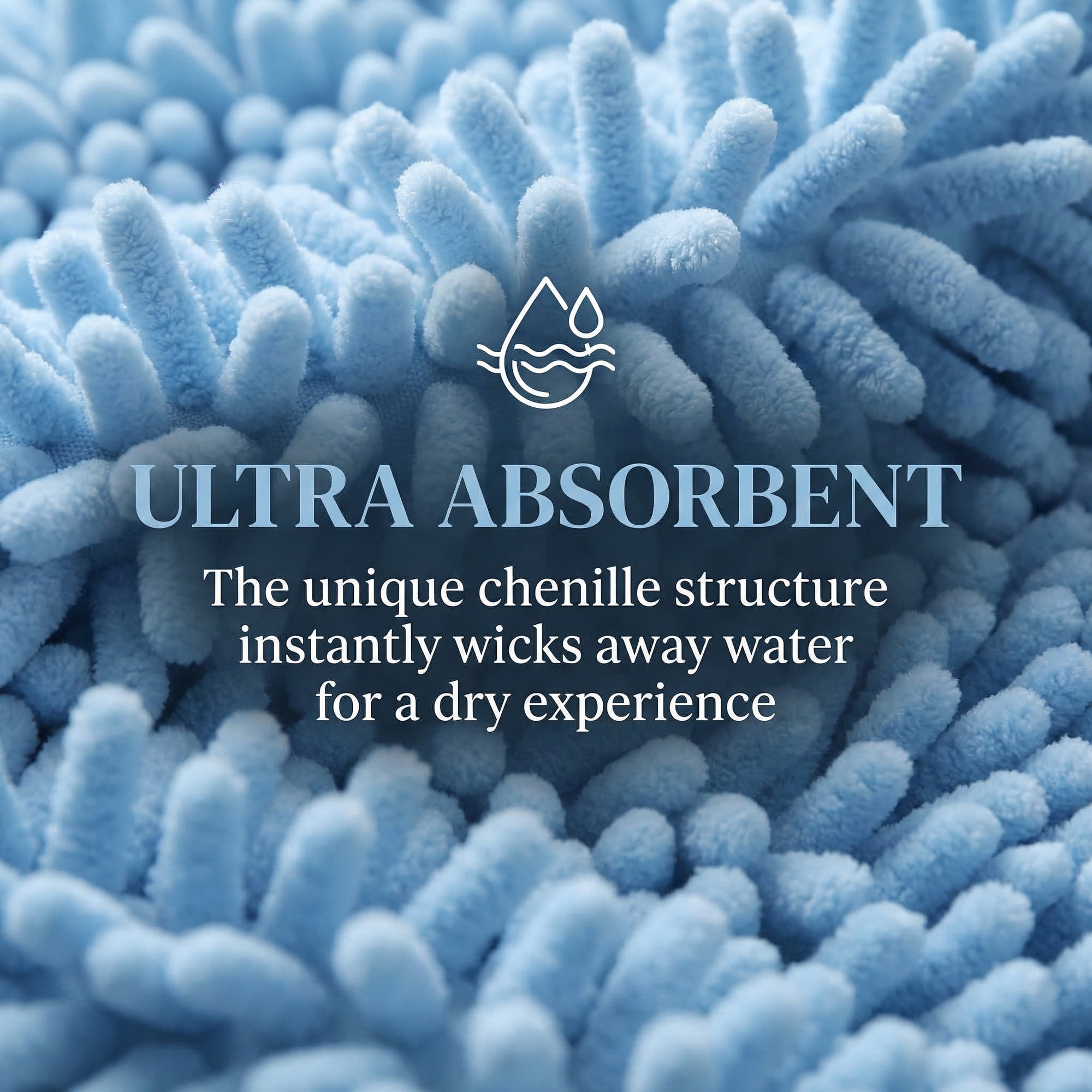 Unique Bargains Soft Absorbent Quick Dry Cute Flower Chenille Hand Towels Blue 12" x 12"