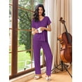 thumbnail image 4 of Ekouaer Womens Pajama Sets 2 Piece Lounge Set Soft Pajamas for Women Set Short Sleeve and Long Pants Pjs with Pockets, 4 of 6
