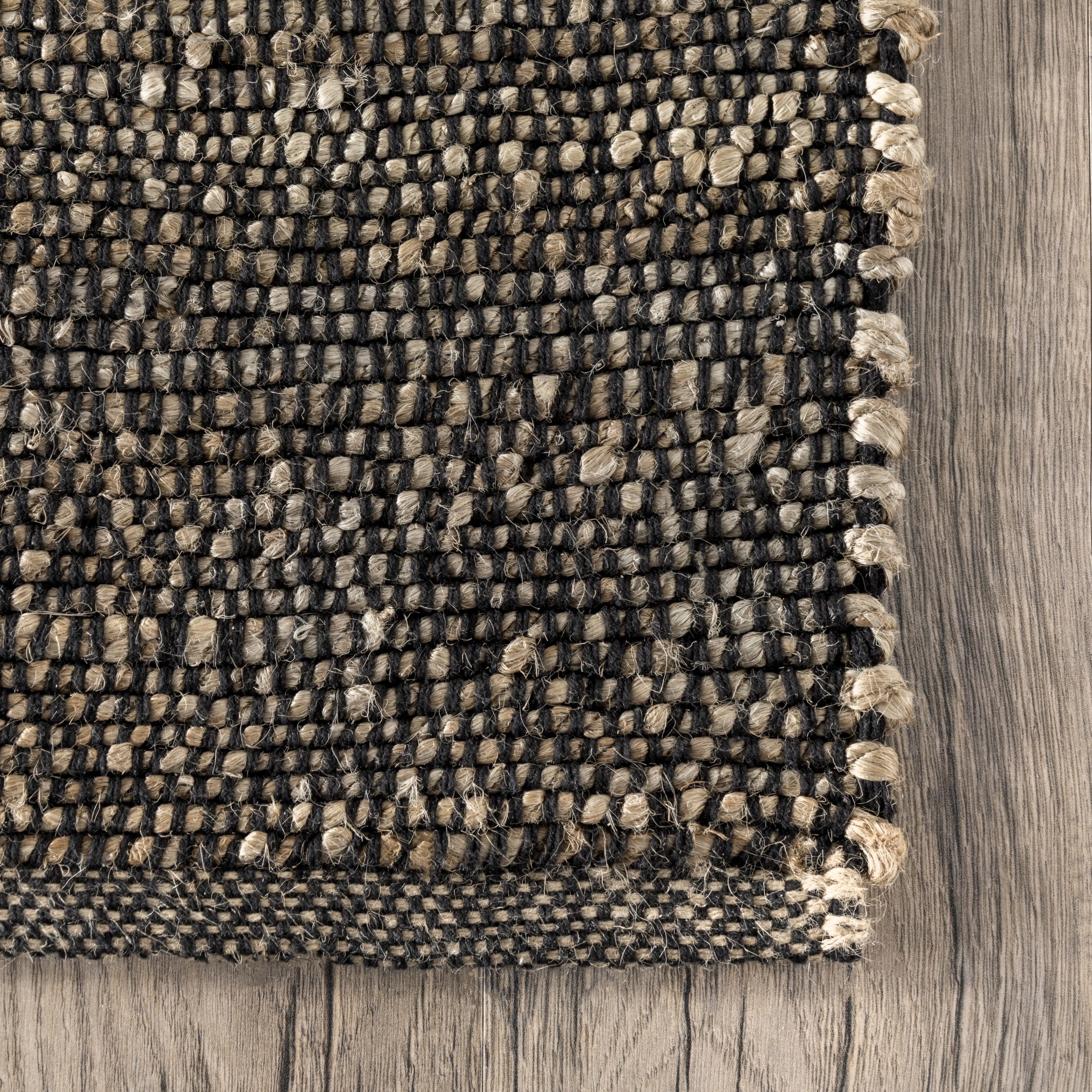 nuLOOM Elfriede Jute Blend Charcoal 2' x 3' Farmhouse Area Rug