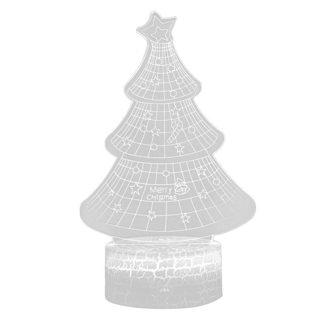 Lámpara De Regalo Luz Nocturna Alimentada Por Usb Con Decoraciones Acrílicas En 3D Bonitos Diseños De Árboles De Navidad, Ciervos Y Norias Ideal Para Navidad Y Cumpleaños