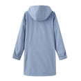 thumbnail image 5 of Levmjia Women Hooded Rain Jacket Waterproof Lightweight Long Sleeve Zip Up Mid Length Loose Fit Solid Color Outerwear Pockets Daily Commute Hiking Camping Travel Outdoor Casual, 5 of 6