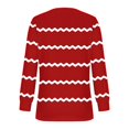 thumbnail image 5 of RXIRUCGD Hauts Décontractés Mode pour Femmes Col Rond Plissé Rayé Manches Longues, Rouge, Taille : m, 5 of 5