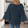 thumbnail image 6 of jowamay Peplum Shirts for Women Ruffle 3/4 Sleeve Summer Going Out Blouses Vintage Casual Tops for Everyday Wear, 6 of 10