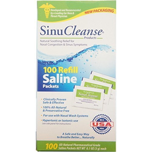 Sinu Cleanse Saline Nasal Care Refills, 100 Count