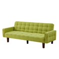 thumbnail image 6 of 73" Accent Convertible Sleeper Sofa Bed, Modern Linen Upholstered Loveseat Sofa Couch with Adjustable Backrest and 5 Legs, 2-Seater Lounge Couches for Living Room, Bedroom, Office, Green, 6 of 9