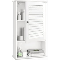 BOBOKY Medicine Cabinet, Wall Mounted Bathroom Cabinet Single Door Wooden Bathroom Wall Cabinet with Adjustable Shelf, 6.5"D x 16.5"W x 27.5"H,White