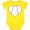 Yellow, variant on Inktastic Heart Shaped Baseball Boys or Girls Baby Bodysuit