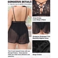 thumbnail image 3 of popiv Plus Size Babydoll for Women Double Layer Elastic High Waist Teddy Chemise Comfy Floral Lace Lingerie，Black，XL-3XL, 3 of 5