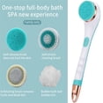 thumbnail image 2 of Electric Body Brush, Shower Massage Exfoliating Scrubber Soft Silicone USB Rechargeable Cleaning BrushBack Scrubber with 2 Speeds Long Handle 4 Brush Heads, 2 of 6
