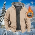 thumbnail image 2 of fartey Sherpa Lined Hooded Coats for Men Plus Size Zip Up Hoodie Jackets with Pockets Long Sleeves Solid Color Thermal Winter Camp Night Outerwear, S-5XL, 2 of 5