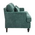 thumbnail image 6 of Loveseat Sofa, Chenille Fabric Upholstered 2-Seater Sofa with Rubber Wood Legs and Padded Cushion, Modern Couch for Living Room Bedroom Office, Emerald, 6 of 7