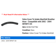 thumbnail image 2 of Valve Cover To Intake Manifold Breather Hose - Compatible with 2002 - 2004 INFINITI I35 2003, 2 of 2