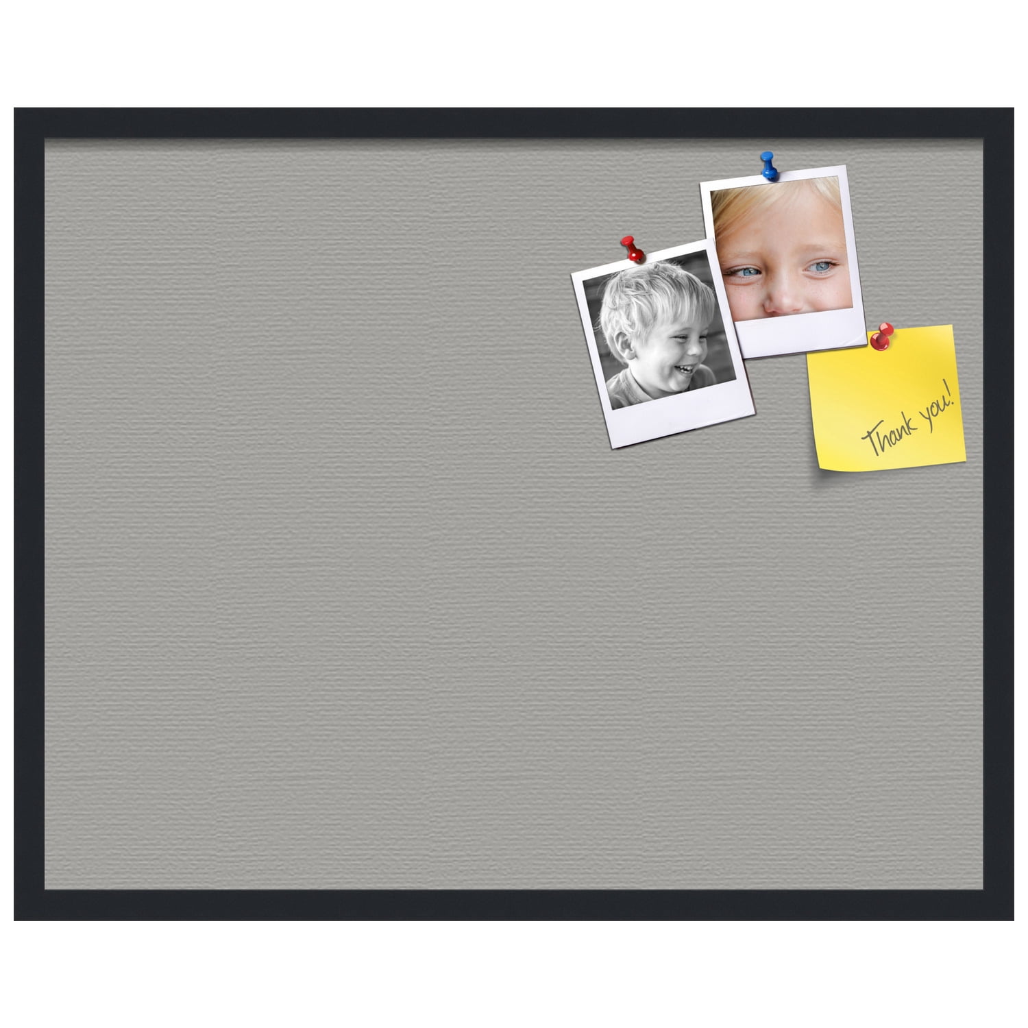 PinPix 30x24 Custom Cork Bulletin Board Dark Stone Poster Board Has a Fabric Style Canvas Finish, Framed in Dark Stone, by ArtToFrames (PinPix-1808)