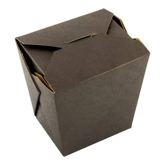 Bio Tek 26 Ounce Chinese Take Out Boxes, 200 Leak And Grease-Resistant Food To Go Boxes - Tab-Lock, Stackable, Black Paper Take Home Boxes, Recyclable, For Restaurants, Catering, And Parties