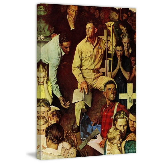 Marmont Hill "The Long Shadow of Lincoln" by Norman Rockwell Painting Print on Canvas